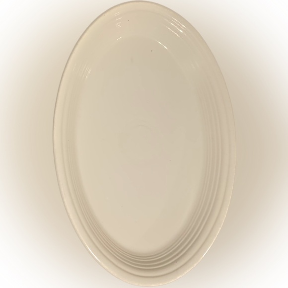Fiesta Fiestaware Homer Laughlin Oval Platter 13 Ivory Cream White Vintage EUc - Picture 4 of 4